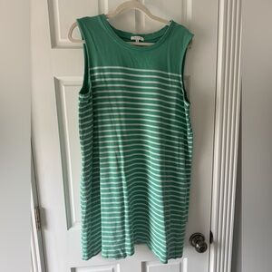 Z Supply Green/White Striped Mini Dress